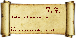Takaró Henrietta névjegykártya